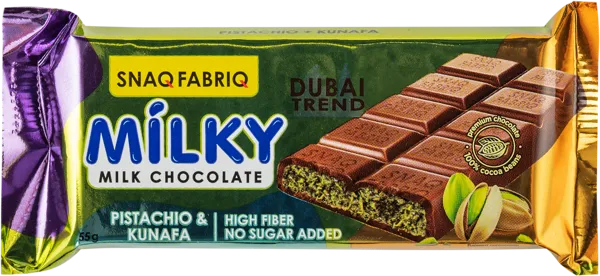Изображение Шоколад молочный без сахара Снэк фабрик с фисташковой пастой Фитнес Фуд м/у, 55 г