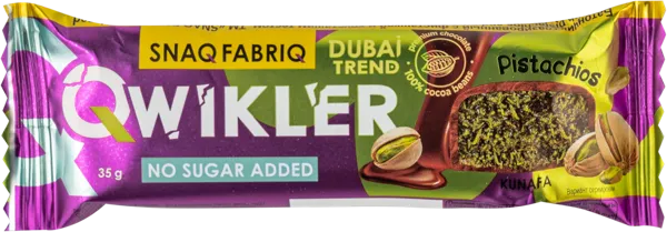 Изображение Батончик в шокол без сахара Снэк фабрик Квиклер с фисташкой Фитнес Фуд м/у, 35 г