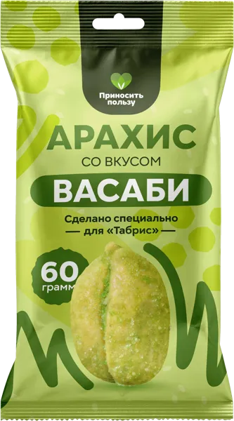 Изображение Арахис жареный солёный Табрис васаби Орехпром м/у, 60 г