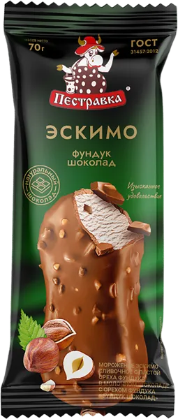 Изображение Мороженое эскимо Пестравка фундук в мол шоколаде Купинское мороженое м/у, 70 г