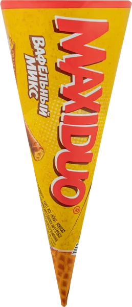 Изображение Мороженое сливочное рожок Максидуо вафельный микс Фронери Рус м/у, 80 г