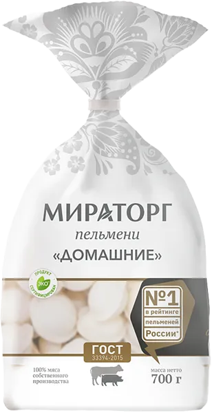Изображение Пельмени замороженные Мираторг домашние свино-говяжьи Мираторг Курск м/у, 700 г