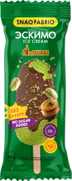 Изображение Мороженое эскимо без сахара Снэк фабрик тесто катаифи фисташка Фитнес Фуд м/у, 80 г