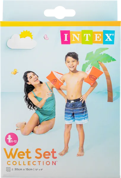 Изображение Нарукавники для плавания 6-12лет Интекс делюкс оранжевые Интекс , 1 пара