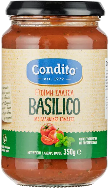 Изображение Соус томатный без глютена Кондито с базиликом Кондито СА с/б, 350 г