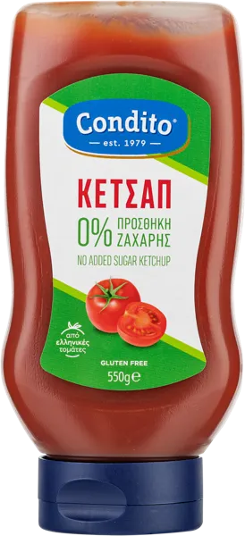 Изображение Кетчуп без сахара глютена Кондито томатный Кондито СА п/б, 550 г