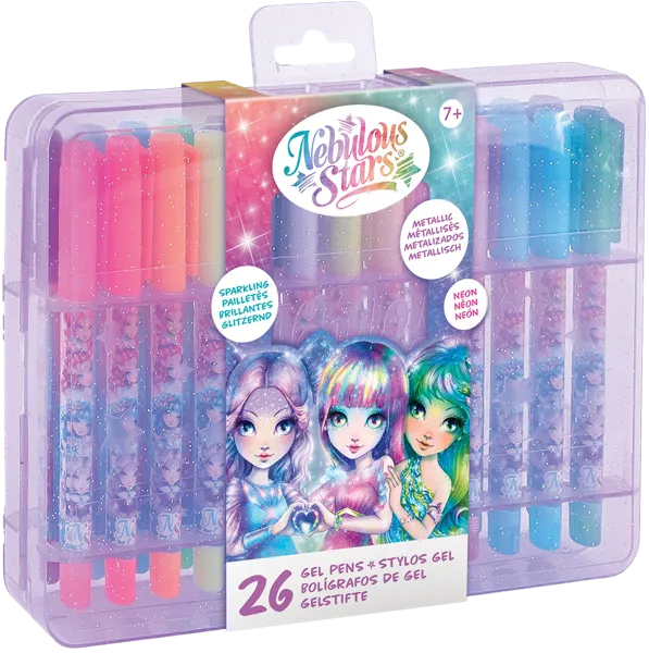 Изображение Ручки цветные гелевые Небулус Старс Спейс в боксе ТвинТим Эдженси к/у, 26 шт