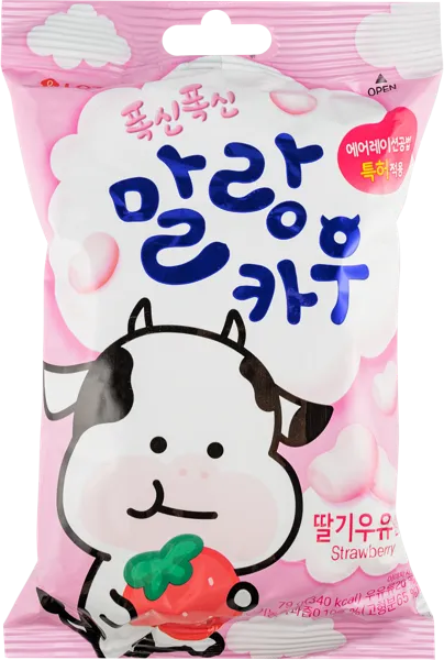 Изображение Карамель мягкая Малан кау молочная клубника Лотте м/у, 79 г