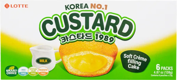 Изображение Кекс 1*6 Кастерд с заварным кремом Лотте кор, 138 г