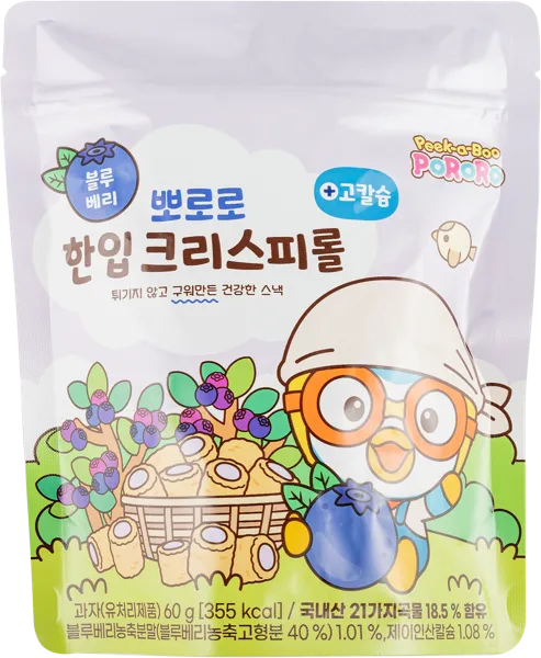 Изображение Печенье мини-ролл хрустящее Пороро со вкусом черники Тквелфуд м/у, 60 г