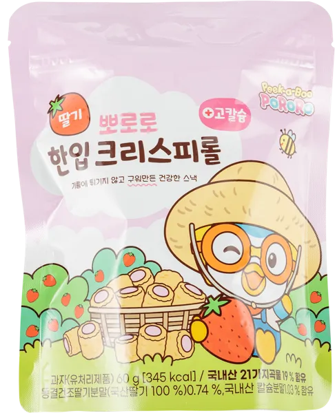 Изображение Печенье мини-ролл хрустящее Пороро со вкусом клубники Тквелфуд м/у, 60 г