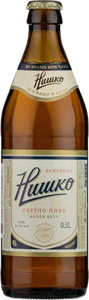 Изображение Пиво светлое Лагер 4,7% Нишко Нишко Пивара с/б, 0,5 л