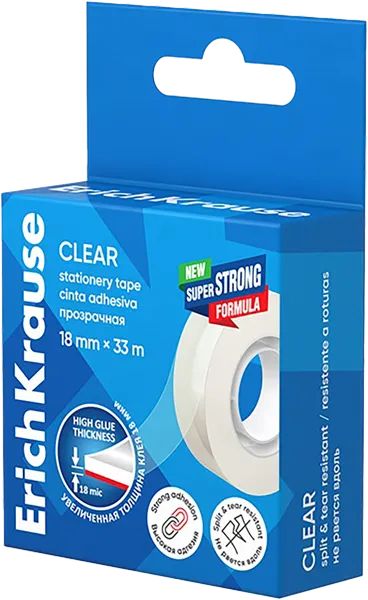Изображение Лента клейкая канцелярская Эрих Краузе 18ммх33м Эрих Краузе карт/уп, 1 шт