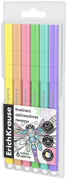 Изображение Линеры цветные Эрих Краузе арт спирит пастель Эрих Краузе п/у, 6 шт