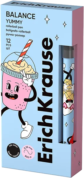 Изображение Ручка 0,5мм черная роллер Эрих Краузе баланс стик ямми Эрих Краузе , 1 шт