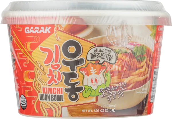 Изображение Лапша быстрого приготовления Гарак удон со вкусом кимчи Вусин Трейдинг к/у, 213 г