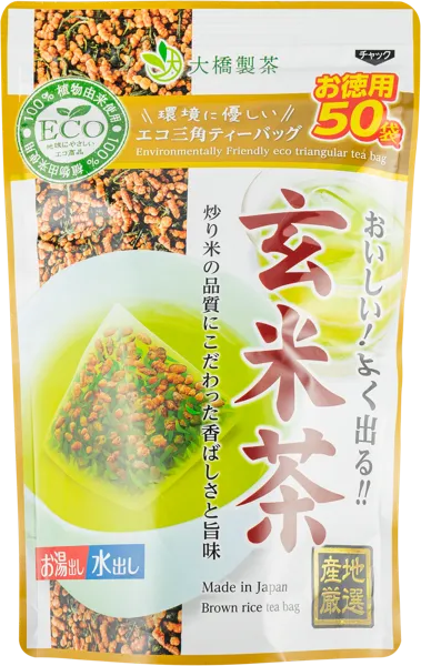 Изображение Чай зеленый в пакетиках Охаси Сэйтя генмайча рис регион Кюсю Охаси Сэйтя м/у, 50*2,5 г