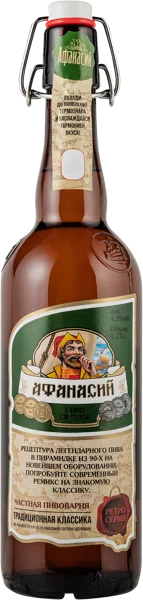 Изображение Пиво светлое Лагер 4,9% Афанасий светлое Афанасий с/б, 0,75 л