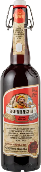 Изображение Пиво темное Лагер 4,9% Афанасий темное Афанасий с/б, 0,75 л