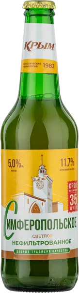 Изображение Пиво светлое Лагер 5,0% н/ф Крым Симферопольское ПБК Крым с/б, 0,45 л