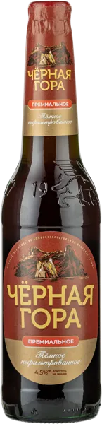 Изображение Пивной напиток темный Лагер 4,5% н/ф Черная Гора ПБК Крым с/б, 0,45 л