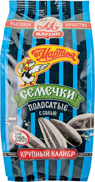 Изображение Семечки подсолнечника От Мартина полосатые с солью Мартин м/у, 250 г