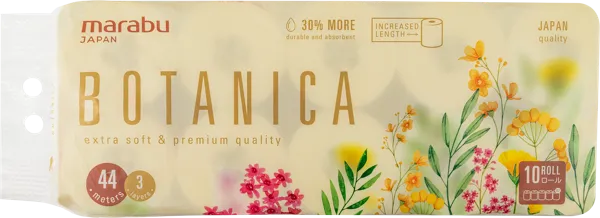 Изображение Туалетная бумага 3х слойная Марабу ботаника экстра софт Чжучэн м/у, 10 шт