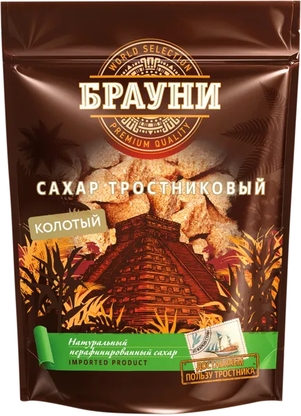 Изображение Сахар тростниковый Брауни Демерара колотый Кубанский продукт м/у, 450 г