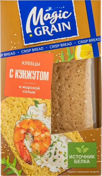 Изображение Хлебцы цельнозерновые Мэджик Грэйн кунжут морская соль Диал-К кор, 160 г