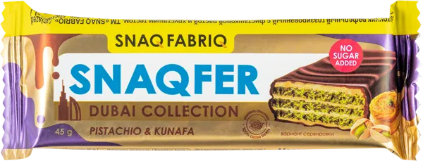 Изображение Батончик вафельный Снэк фабрик фисташковая паста Фитнес Фуд м/у, 45 г