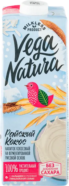Изображение Напиток 1,0% рисово-кокосовый Вега Натура Южное т/п, 1 л