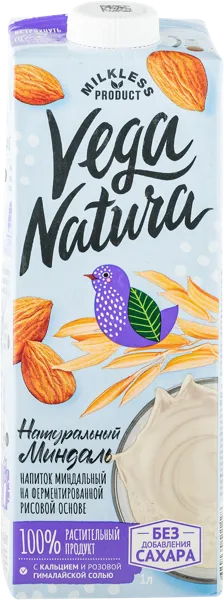 Изображение Напиток 1,2% рисово-миндальный Вега Натура Южное т/п, 1 л