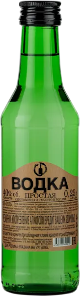 Изображение Водка Спирт Люкс 40% Простая Стрижамент с/б, 0,25 л