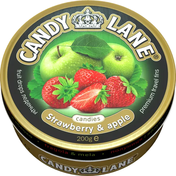 Изображение Карамель Кэнди Лейн клубника и яблоко Сладкая сказка ж/б, 200 г