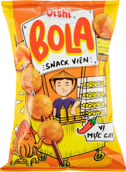 Изображение Чипсы шарики пшеничные Оиси пряный кальмар Ливейвел п/у, 68 г