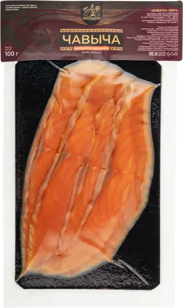 Изображение Рыба нарезка х/к Чавыча филе Деликатесы Севера подложка, 100 г