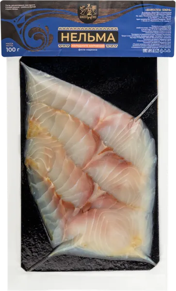 Изображение Рыба нарезка х/к Нельма филе Деликатесы Севера лоток, 100 г