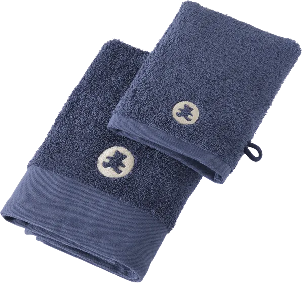 Изображение Набор полотенце и рукавичка Лулу Кастаньет синие Лулу Кастаньет кор, 1 шт