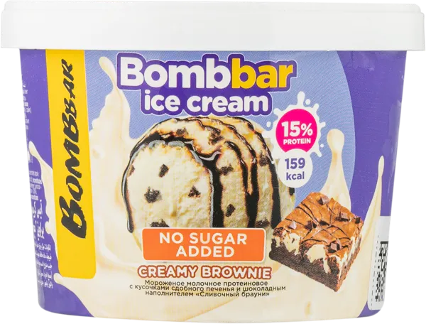 Изображение Мороженое молочное Бомббар сливочный брауни протеин Фитнес Фуд стакан, 150 г