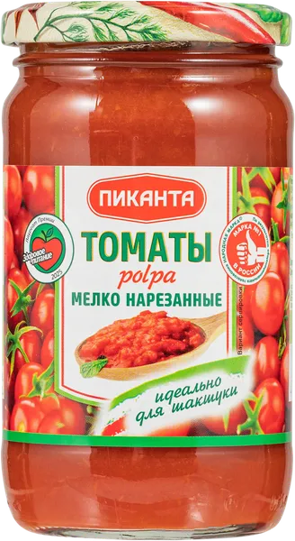 Изображение Томаты резаные Пиканта польпа Вкусный продукт с/б, 360 г