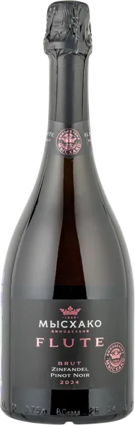 Изображение Вино игристое розовое брют Мысхако Флюте ЗГУ Зинфандель Пино Нуар Мысхако с/б, 0,75 л