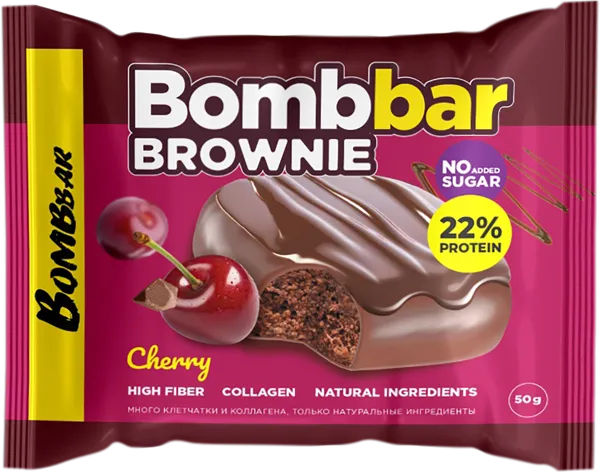 Изображение Печенье протеиновое Бомббар брауни вишня Фитнес Фуд м/у, 50 г