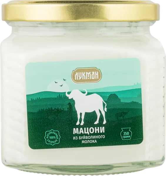 Изображение Мацони 5,5-9,5% буйволиное молоко Лукман Надеждинский КМК с/б, 350 мл