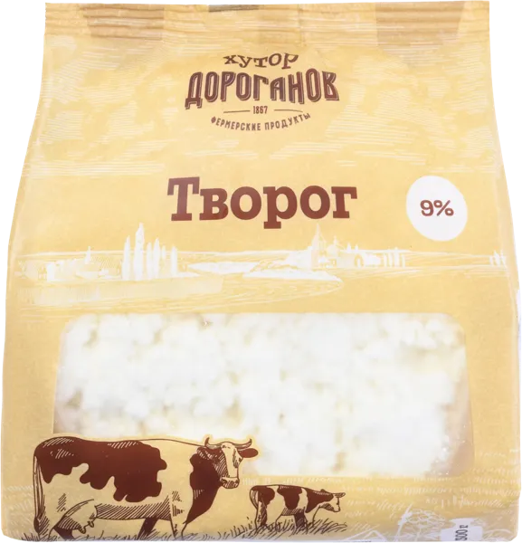 Изображение Творог 9% Хутор Дороганов РМП Матвеево-Курганский м/у, 300 г