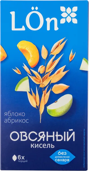 Изображение Кисель овсяный Лон 20г*6 яблоко абрикос МирФудс к/у, 120 г