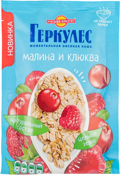Изображение Каша овсяная Русский продукт малина клюква МирФудс м/у, 40 г