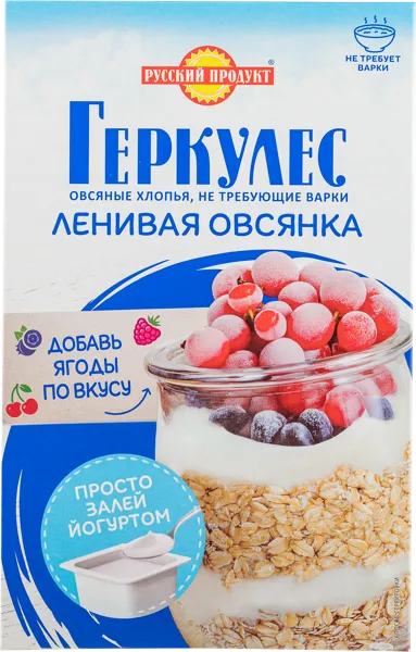 Изображение Хлопья овсяные Русский продукт геркулес ленивая овсянка МирФудс к/у, 350 г