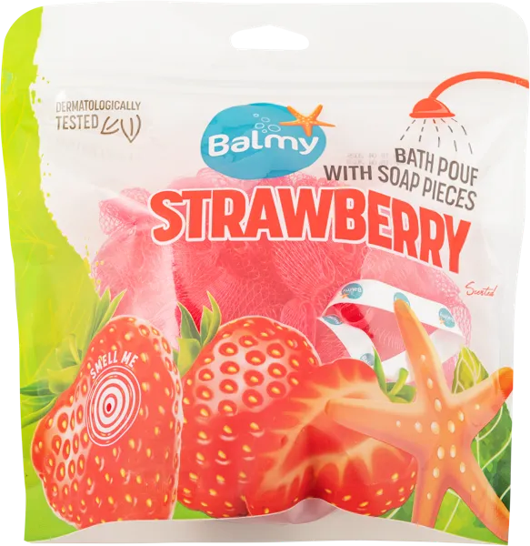 Изображение Мочалка для тела с мылом Балми роза клубника Балми м/у, 1 шт