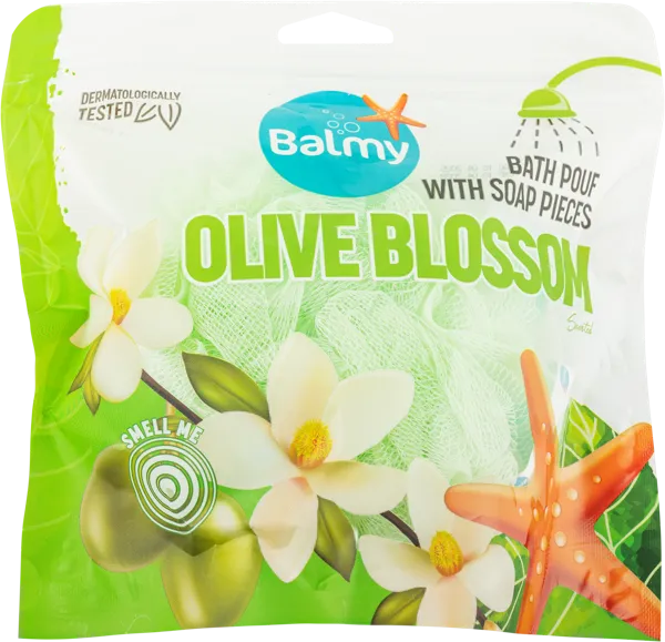 Изображение Мочалка для тела с мылом Балми роза олива Балми м/у, 1 шт