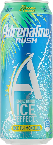 Изображение Напиток Энергетический Адреналин Раш Энергия Бриза Пепсико ж/б, 0,449 л